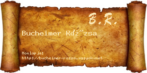 Bucheimer Rózsa névjegykártya